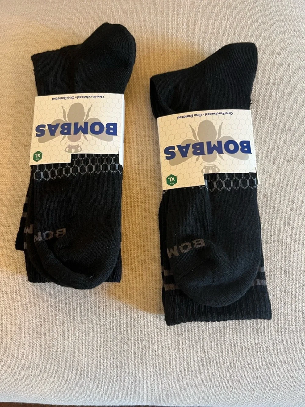 Bombas Black Performance Crew Socks XL Comfort Athletic Everyday Essentials NEW